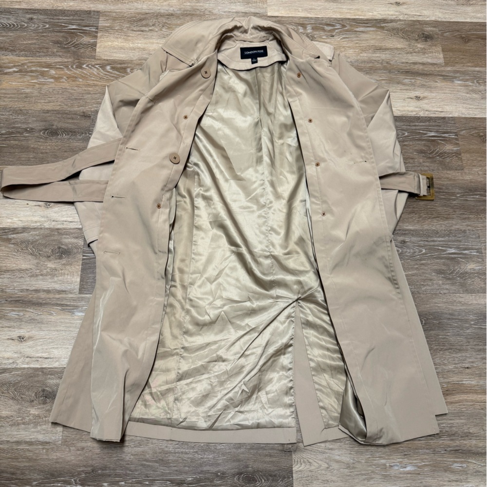 LONDON FOG— double breasted trench coat - Picture 3 of 5